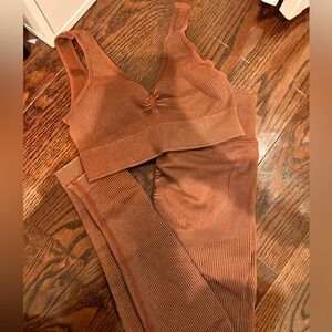 Ribbed Orange Activewear Set